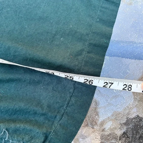 Chico's size 4/US 20 deep spruce green eyelet lace cotton cutout blouse - Picture 9 of 10